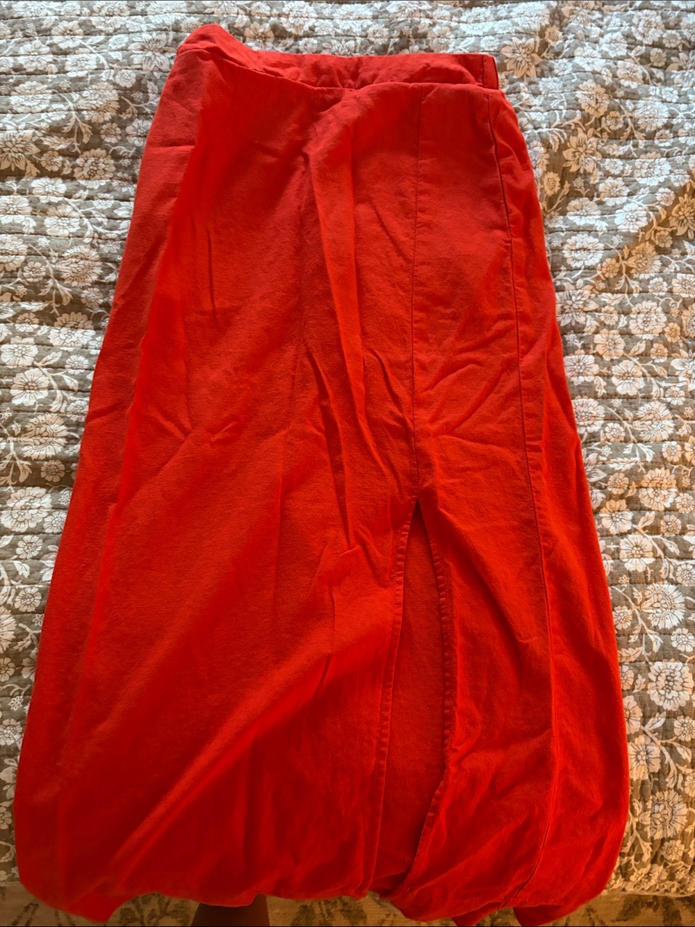 Scotch & Soda Red Maxi Skirt with Front Slit